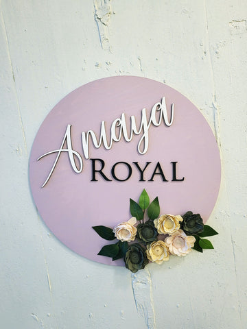 Nursery Wall Sign - Floral Theme